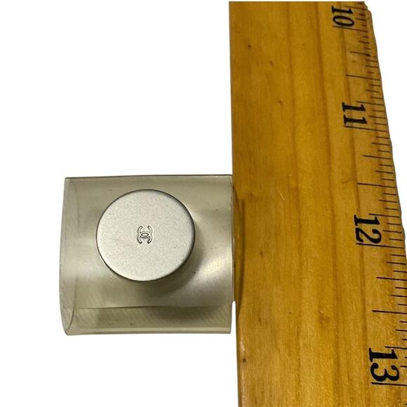 Chanel Scarf Ring Clear Plastic With Silver tone hardware - Picture 9 of 11